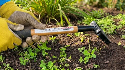 500W Hula-Ho Hand Weeder with Wood Handle & Rubber Grip - size: 14 Inches Wood Handle