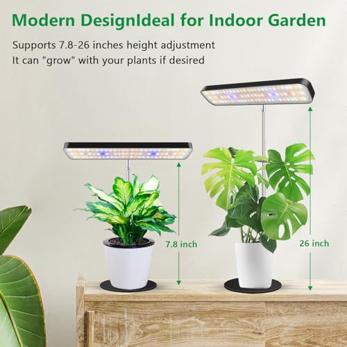 Aumtrly LED Grow Light Black, Full Spectrum Table Plant Light with Base - size: 1 Pack/black