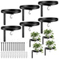 6 Pack Wall Plant Holders 7.9 Inch Black Metal Hanging Plants Hanger Shelves Heavy Duty Rustproof Iron Floating Window Plant Display Stand with 6 Hooks for Indoor Outdoor Wall Art Decor