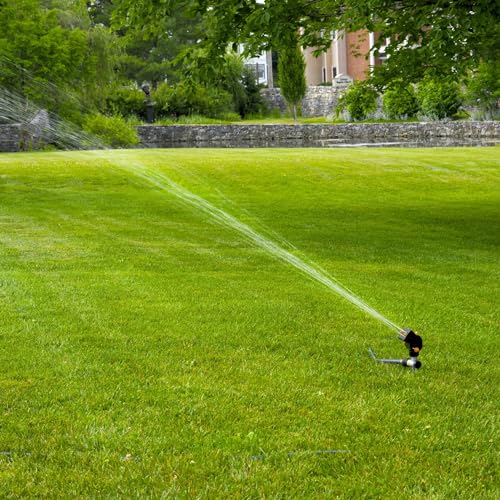 Melnor MiniMax Spike Sprinkler, 4000 Sq Ft: 360°, Flow, Width, Range Adjust - style: QuickConnect Set