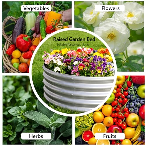 2PCS 8x4x1FT Galvanized Metal Raised Garden Bed,Outdoor Planter Box for Vegetables - size: 8x4x1(2PCS)