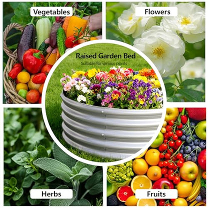 2PCS 8x4x1FT Galvanized Metal Raised Garden Bed,Outdoor Planter Box for Vegetables - size: 8x4x1(2PCS)