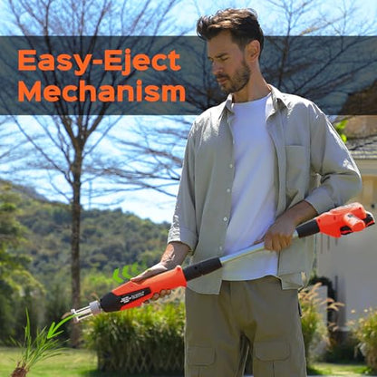 Weed Puller Tool, 21V Powerful Garden Tools Electric Weeder Tool, Orange - color: Orange
