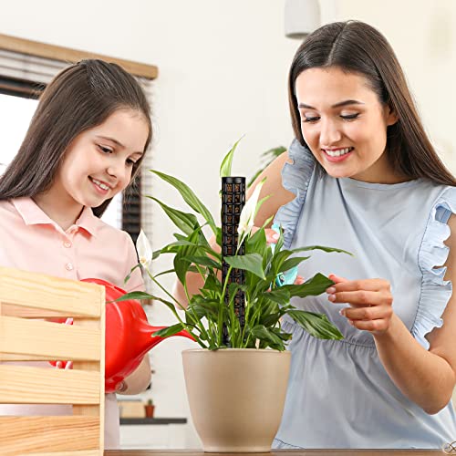 10 Set Plastic Moss Poles for Climbing Plants Indoor Stackable Self Watering Hollow Monstera Plant Support, Moss Not Included(Black) - color: Black