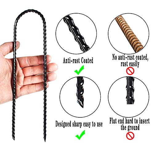 10 Inch Coated Rebar Trampoline Wind Stake Set of 12 Metal Anchors