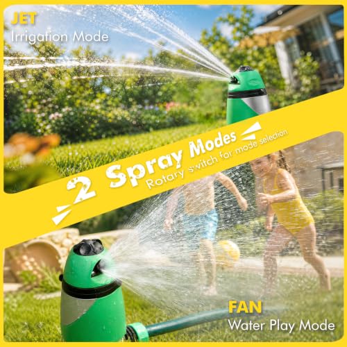 RESTMO 2-Pattern Lawn Sprinklers for Yard with Zinc Alloy Spike Base