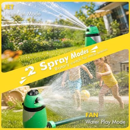 RESTMO 2-Pattern Lawn Sprinklers for Yard with Zinc Alloy Spike Base