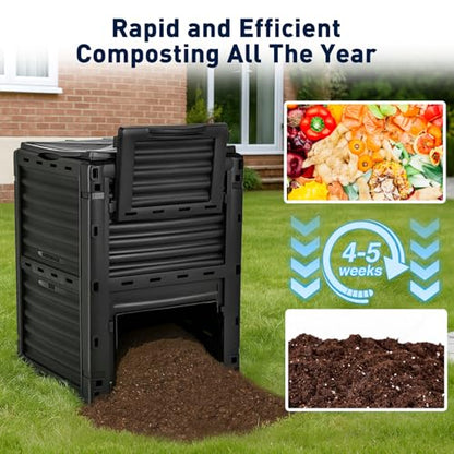 Yesker Outdoor Garden Compost Bin, 80 Gallon - size: 80 Gallon