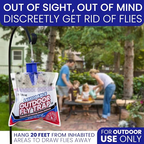 Fly Traps Outdoor Fly Trap for Patio. 2 Non-Toxic Pre-Baited Flies Bags Outdoor Disposable. Hanging Bug Catchers for All Filth Flies Killer for Outside Bug Control in Yard Horse Ranch Trash Can. - style: 2pk