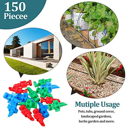 Mudder 150 Pcs Drip Irrigation Emitters, Micro Water Spray Nozzle