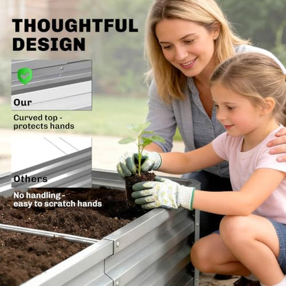 Outsunny 4' x 2' x 1' Galvanized Raised Garden Bed, Silver - color: Silver