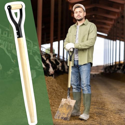 1 Pcs Pitchfork Spading Handle Replacement 30 Inch Wooden Shovel Handle Replacement D Shaped Pitch Fork Handles Tool Accessories for Shovel Scoop Hoe Rake Garden Digging