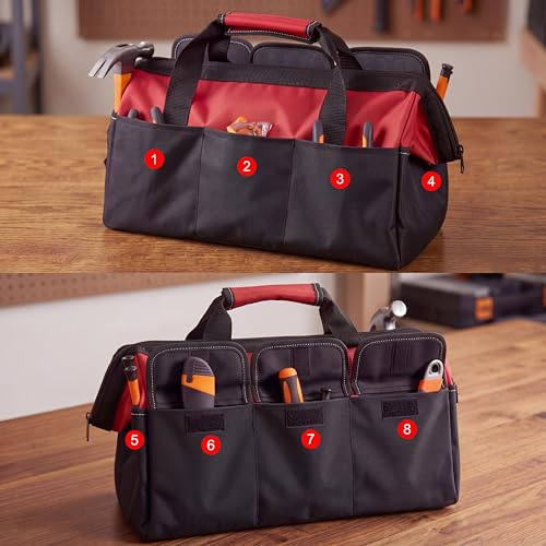 Sanwuta 3 Pack 16 Inch Tool Bags, Side Pockets, Red, Army Green, Blue - color: Red, Army Green, Blue, size: 16 Inch, style: Side Pockets