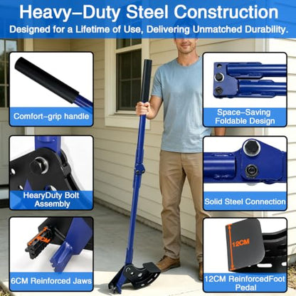 Sapling Puller Tool & Tree Puller Heavy Duty Root Puller for ¼" - 2 " Woody Stems 56" High Leverage Manual Tree Root Remover Fully Uproots Trees, Shrubs| Ergonomic Garden Tool for Farming, Forestry