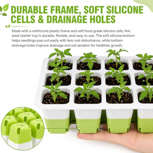 120 Cells Reusable Seed Starter Trays, 10-Pack Seed Starter Kit for Indoor