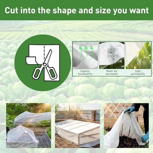 10x16.4 Ft Plant Sun Protection Cloth, Garden Non-Woven Plant Shade Cloth - size: 10 x 16.4Ft