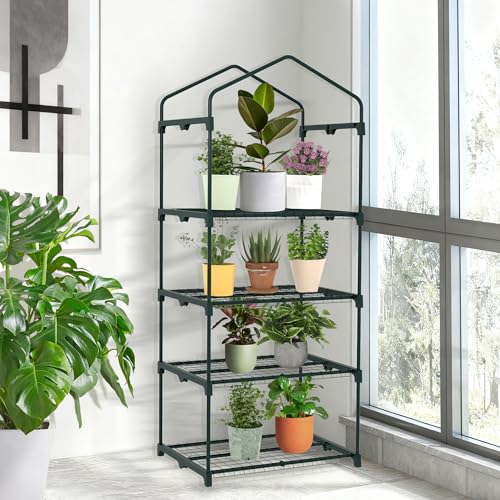 AlisisFores 4-Tier Mini Greenhouse with Durable PE Cover - style: 4-Tier