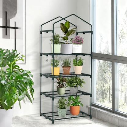 AlisisFores 4-Tier Mini Greenhouse with Durable PE Cover - style: 4-Tier