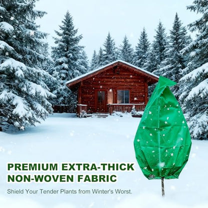 Plant Covers for Freeze Protection, 2 Pack 63" x 71" Drawstring - size: 63 x 71 Inch 2 Pack