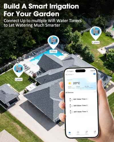 Solar WiFi Water Timer, Smart Solar Hose Timer for Garden, 365-Day Power - size: 1 Zone-Solar