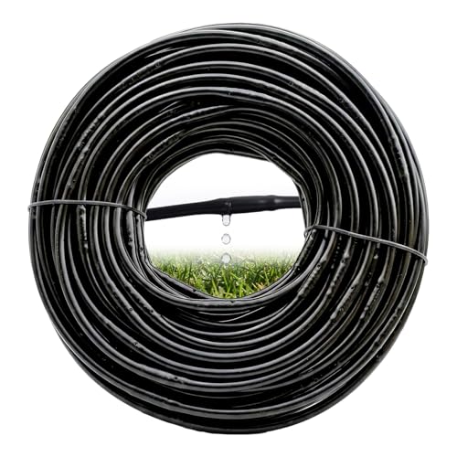 1/4" Irrigation Dripline Tubing with 6" Emitter Spacing,100 Ft Roll