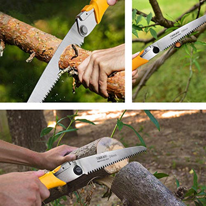 9.45" SK5 7TPI Folding Saw for Camping Hiking Garden - size: 9.45Inch-Yellow