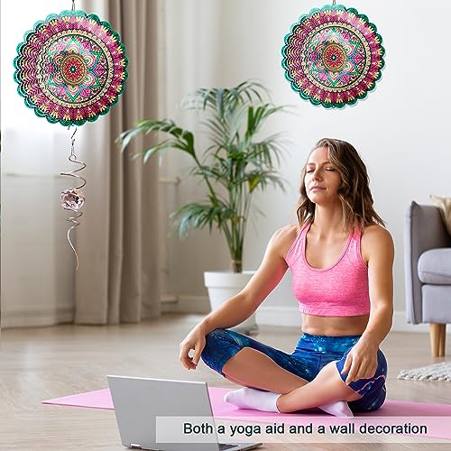 Mandala Manjusaka Wind Spinner, Hanging Sculptures & Catchers - color: Mandala Manjusaka