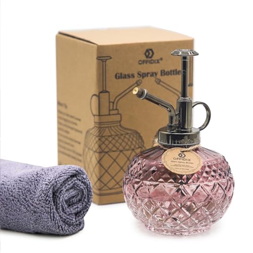 OFFIDIX Plant Mister Spray Bottle, Glass Gradient Decorative Misters 10 oz - color: D-brown Transparent Gradient