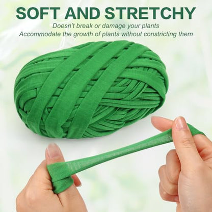 Tenn Well 2Pk 196ft Garden Twine Stretchy Green Cloth for Tomatoes