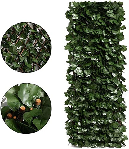 DOEWORKS Expandable Faux Ivy Privacy Screen, Double-Sided, Balcony, 1 Pack - color: Double-Sided Green Leaves, size: 16 x 45 in, 1 Panel