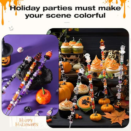 358Pcs Beaded Garden Stake DIY Halloween Decorative Garden Stake Kit - color: Halloween
