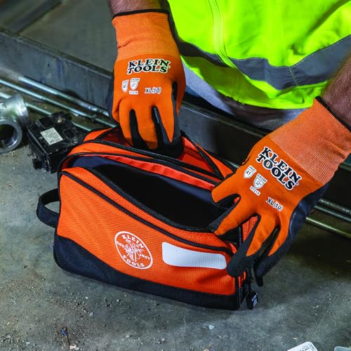 Klein Tools Tool Pouch, Dual Compartments, Heavy-Duty Tool Bag Organizer, Multipurpose Bag - size: 2-Pack