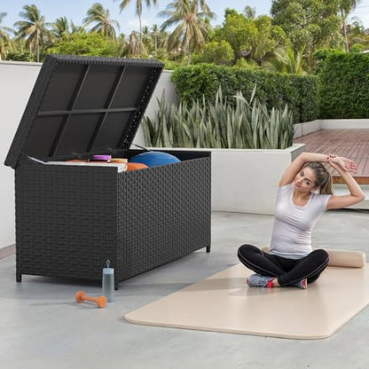 YITAHOME 260 Gallon Wicker Deck Box