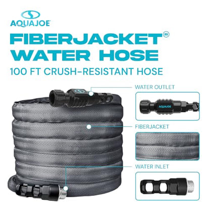 Aqua Joe AJFJ100-58-XT1 New and Improved - Aqua Joe 100-Ft x 5/8-Inch FiberJacket Garden Hose - size: 100-foot