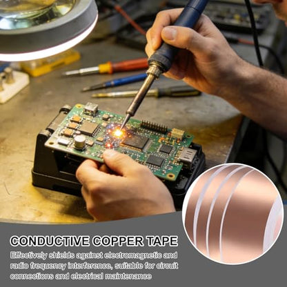 Copper Foil Tape 0.31" x82FT Single Conductive Adhesive Tape - size: 0.31 Inch x 82 FT