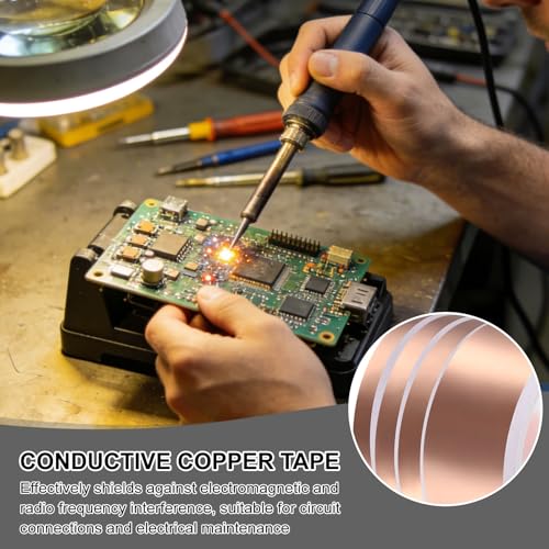 Copper Foil Tape 0.47" x98FT Single Conductive Adhesive Tape - size: 0.47 Inch x 98 FT