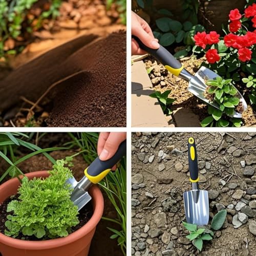 Garden Trowel with Hanging Hole - Soft Rubberized Non-Slip Handle
