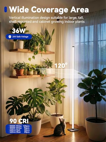 GLOWRIUM Vertical Grow Light for Indoor Plants, 60in LED Standing Lamp - size: 60 IN
