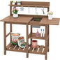 SERWALL Outdoor Potting Bench with Removable Sink,Gardening Table,Brown - color: Brown, size: Classic