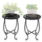 2 Pack Round Metal Plant Stands, 15" Tall Rustproof Iron Flower Pot Holder