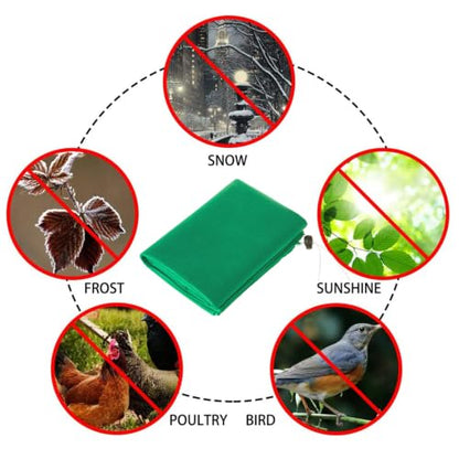 Homimp Plant Covers Freeze Protection,4 PCS Frost Covers with Zipper Drawstring (31.5" x 39.4") Plant Protection Cover Bags for Outdoor Winter Frost Cold Weather Shrubs Trees Jacket Covers,Green - size: 31.5"W x 39.4"H