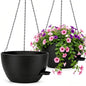 12" Self Watering Hanging Planters with Chains, Black, 2 Pack - color: Black, size: 2 pack 12 inches