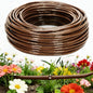 1/4" Drip Irrigation Tubing with 6" Emitter Spacing, (100 Ft Roll) Hydroponics Dripline with Built-in 0.5 GPH Dripper, Drip Line for Landscape Irrigation, Tree Watering and Greenhouses (Brown) - size: 100FT