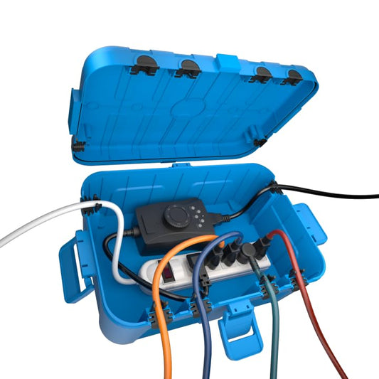 Flemoon Large Outdoor Electrical Box, IP54 Waterproof Extension Cord Cover - color: Blue, size: Large