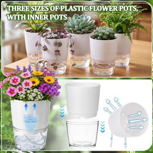 36 Pack Self Watering Pots for Indoor Plants, Bulk Small 3.5 Inch