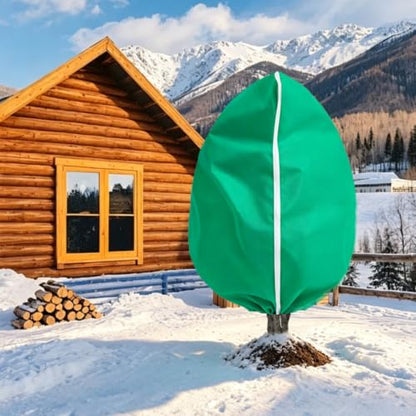 Eunika 2 PCS Plant Covers Freeze Protection w Zipper Drawstring,90.6"x78.7" - color: Green-XL-2