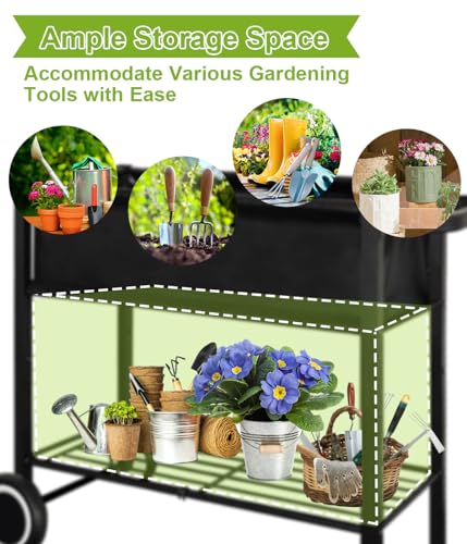 Raised Garden Bed with Legs, Black