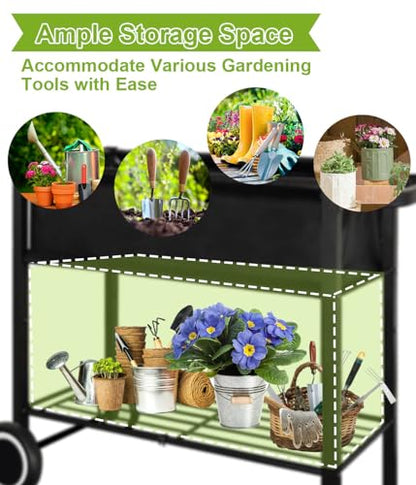Raised Garden Bed with Legs, Black
