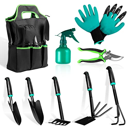 9 PCS Garden Tool Set Gardening Tool Kit Gardening Hand Tools & Storage Bag