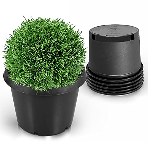 5-Pack 20 Gallon Round Planter Nursery Pots, Flower Plant Container Injection Molded Plastic Nursery Pot Gardening Pots for Indoor Outdoor Vegetables, Succulents, Black - color: Black, size: Round-20Gallon-5pcs